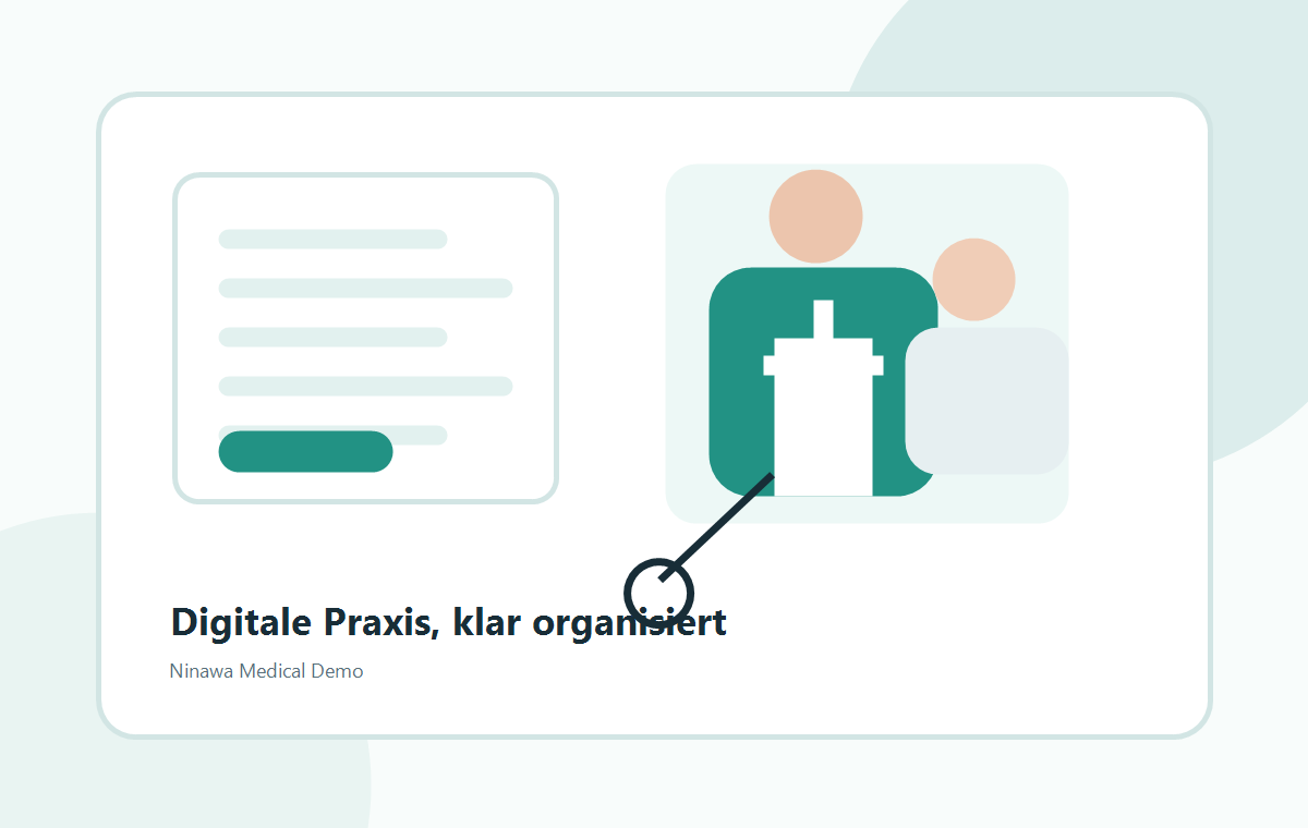 Digitale medizinische Praxis mit Arzt, Patient und Kalender